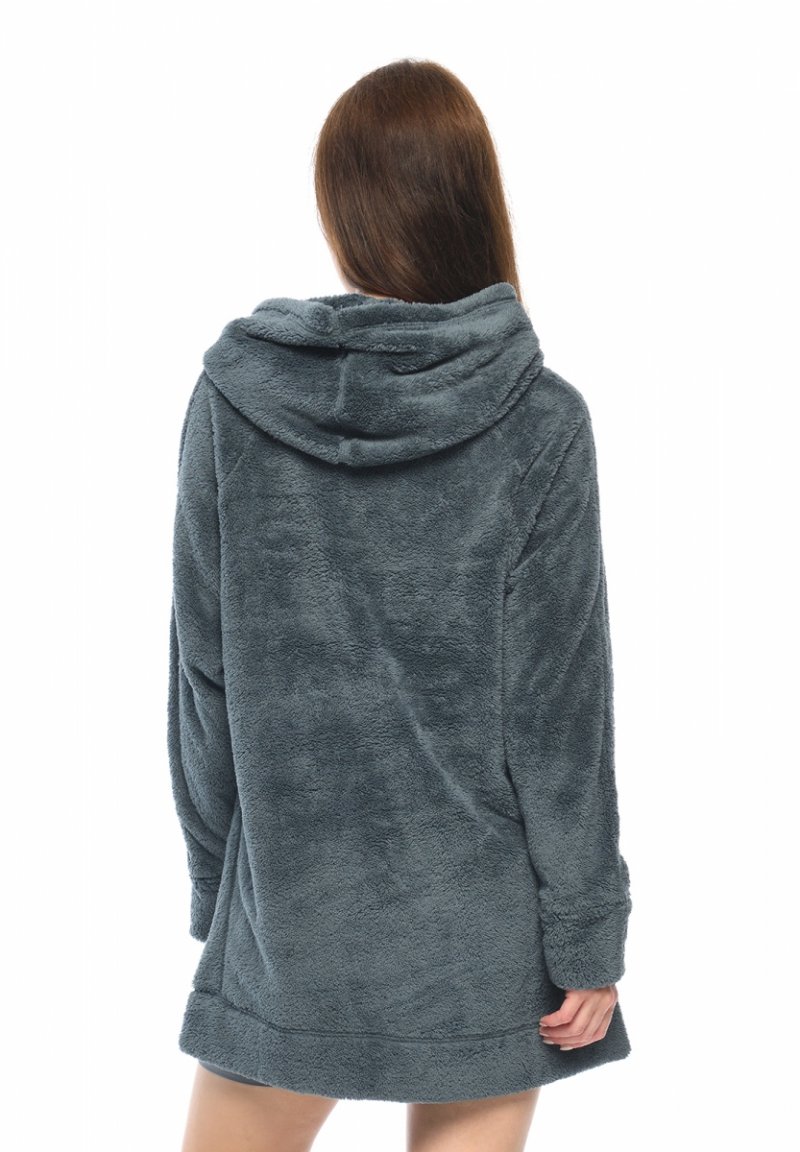 MijaCulture - super soft and cozy maternity and nursing sweatshirt with hood &quot;BEAR&quot; M022 graphite