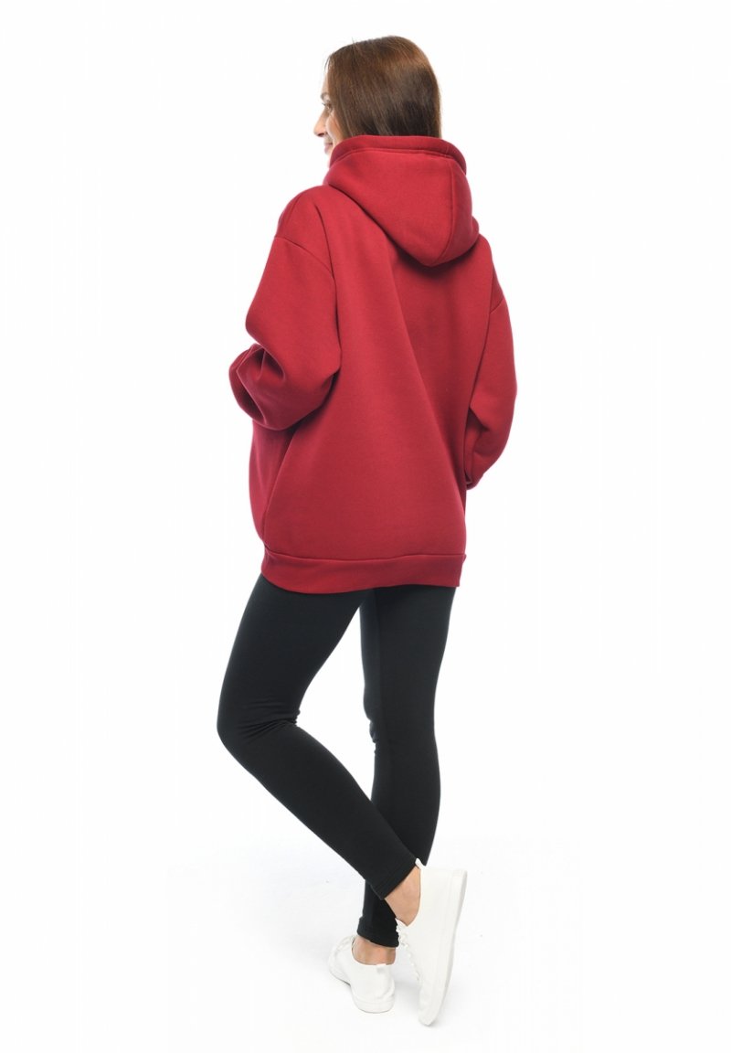 MijaCulture hoodie for pregnant women and breastfeedinf &quot;Molly&quot; burgundy
