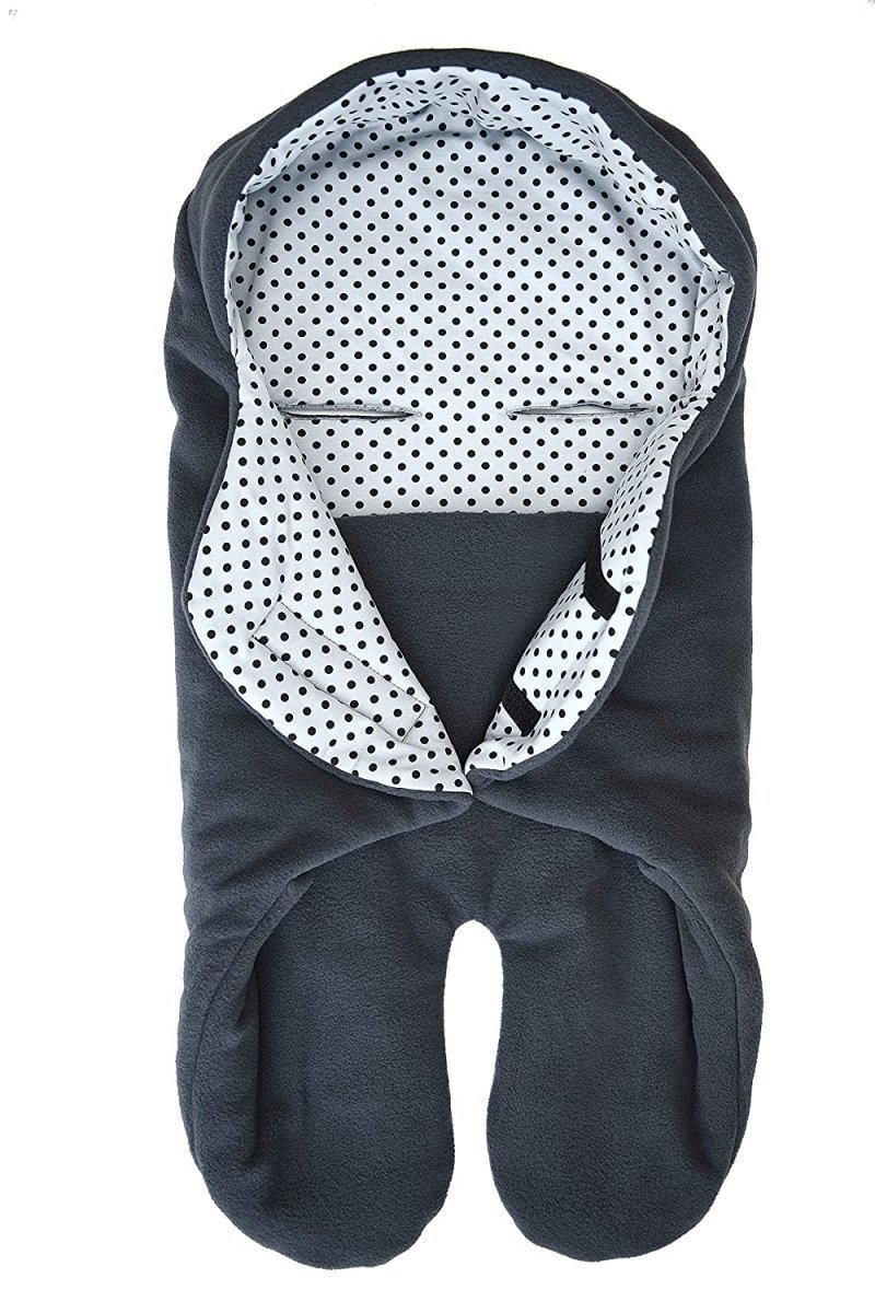 MijaCulture Polarowy otulacz do fotelika nosidła 4125 szary/kropki5