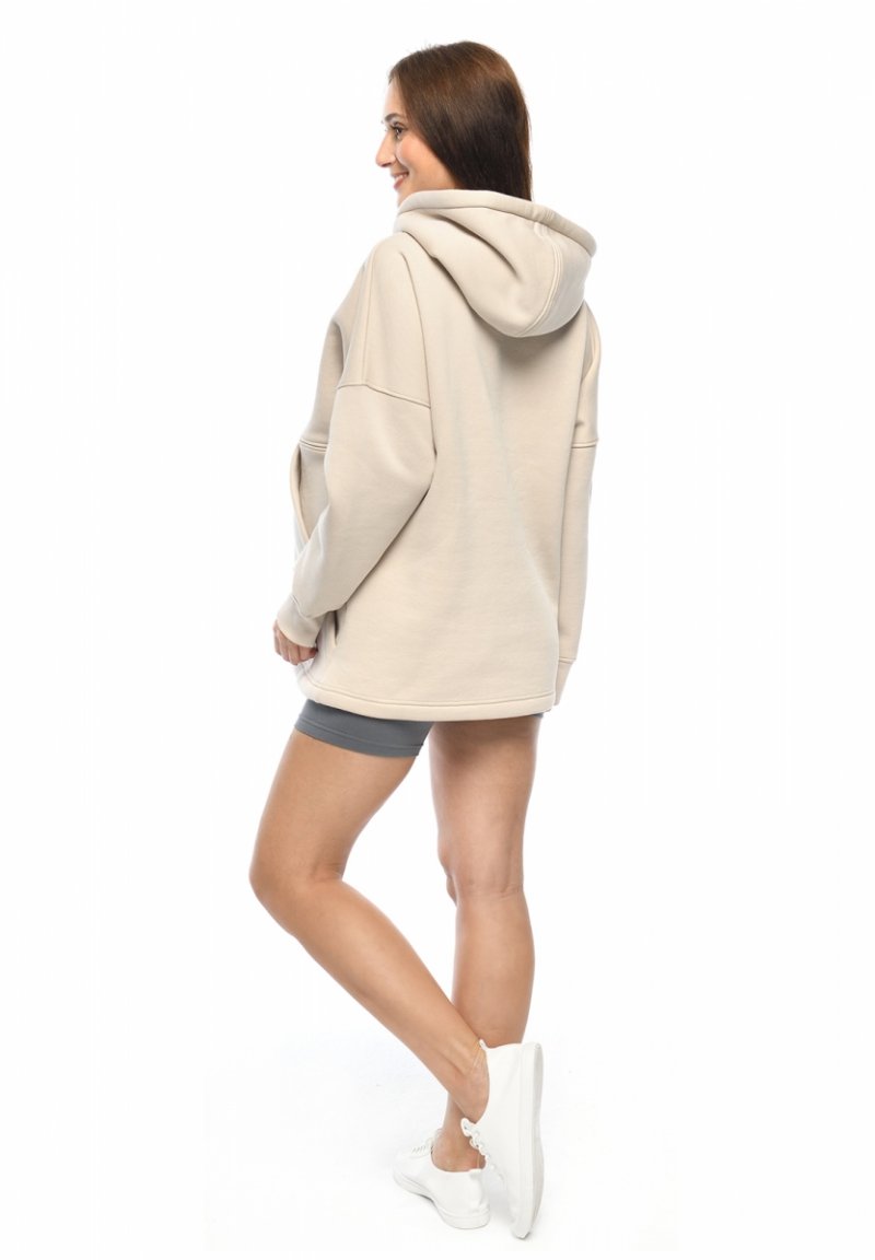 MijaCulture hoodie for pregnant women and breastfeeding  "Megan"  M021 Beige