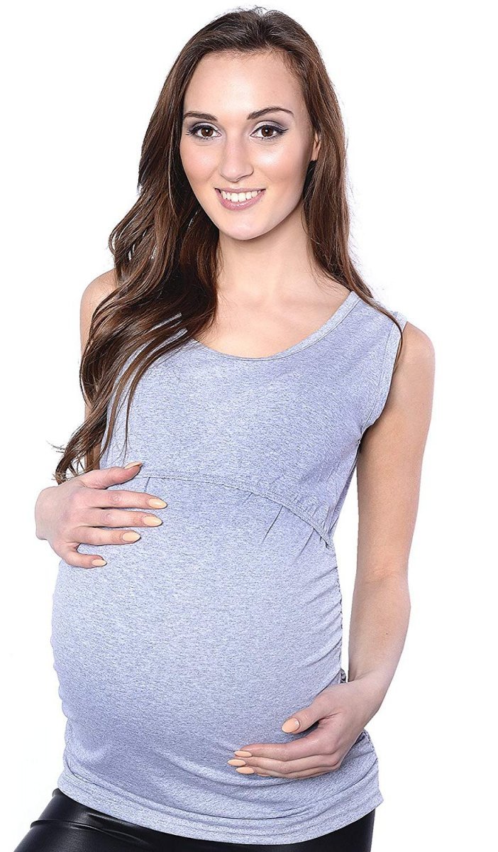 MijaCulture - bluzka 2 w 1 ciążowa i do karmienia M15/3093 melanż