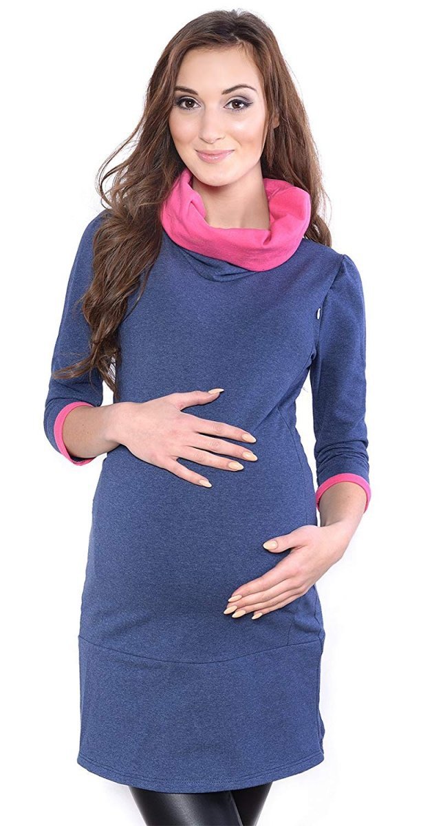MijaCulture - tunika 2 w 1 ciążowa i do karmienia &quot;Lady&quot; 7130 jeans