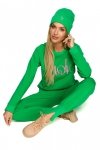 Moe M709 Czapka beanie z haftem MOE GIRL - soczysta zieleń
