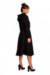 BeWear B245 Sukienka rozkloszowana z kapturem - czarna