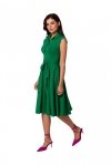 BeWear B261 Sukienka bawełniana z rozkloszowanym dołem - soczysta zieleń