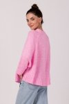 Be Knit BK105 Sweter z nietoperzowymi rękawami - różowy