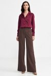 Nife Satynowa koszula body - bordo - K80