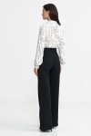 Nife Spodnie bootcut, z krytym guzikiem - czarny - SD101