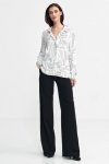 Nife Spodnie bootcut, z krytym guzikiem - czarny - SD101