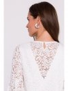 Stylove S380 Koronkowa sukienka trapez - ecru