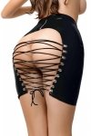 Glossy Wetlook skirt Leanne - black