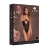 Le Désir Lace Underwired Open Cup Bodysuit with Adjustable Sliders - One Size - Black