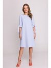 Stylove S393 Sukienka z wiązanymi rękawami - błękitna