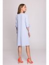 Stylove S393 Sukienka z wiązanymi rękawami - błękitna