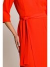 Stylove S396 Sukienka z kopertowym motywem - koralowa