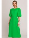 Stylove S399 Sukienka z bufiastymi rękawami - soczysty zielony