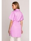 Stylove S402 Bawełniana koszula oversize tunika - liliowa