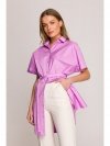 Stylove S402 Bawełniana koszula oversize tunika - liliowa