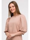 BeWear B291 Sukienka z bufiastymi rękawami - mokka