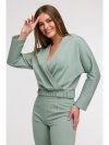 BeWear B292 Bluza z kopertowym dekoltem - miętowa