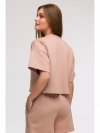 BeWear B294 Bluza oversize z krótkimi rękawami - mokka