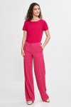 Nife Spodnie wide leg z kantem - róż - SD112