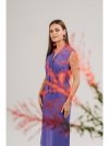 Stylove S410 Sukienka z wiązaniem w dekolcie - fioletowa
