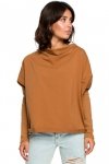 BeWear B094 Bluza z dekoltem z tyłu - kamel