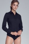 Nife Elegancka czarna koszula body - K54