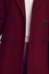 Nife Elegancki bordowy płaszcz dwurzędowy - PL06