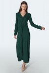 Nife Długa sukienka  w kolorze butelkowej zieleni - S154