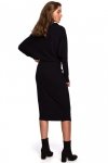 Stylove S245 Sukienka z drapowanym dekoltem - czarna