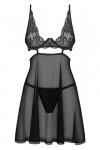 Obsessive Nutris babydoll bielizna nocna komplet koszulka + stringi