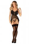 Obsessive Gorset i stringi Sherila czarny