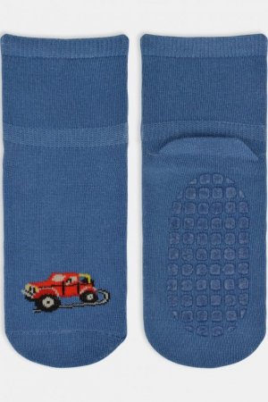NOVITI SKARPETY BAWEŁNIANE Z SILIKONEM JEANS SB009