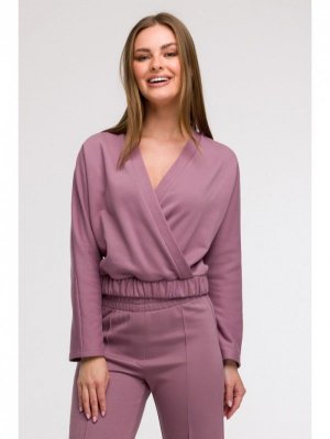 BeWear B292 Bluza z kopertowym dekoltem - wrzosowa