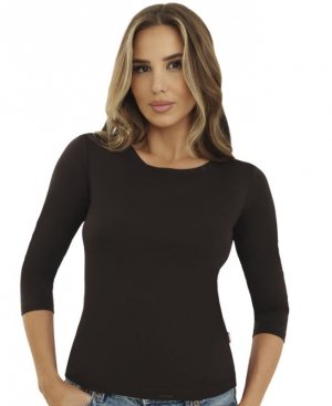 Emili BLUZKA EMILI INA PLUS BRĄZOWY