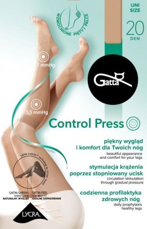 GATTA PODKOLANÓWKI CONTROL PRESS 20 DEN