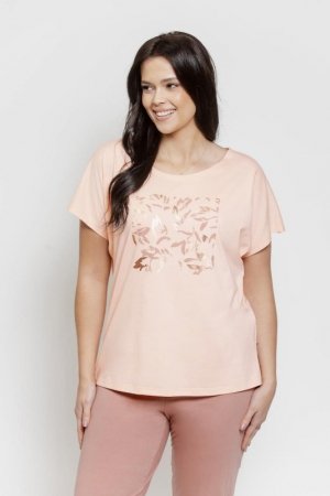 Taro Piżama Valentina Maxi 3570 Morelowa