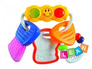 Kolorowa grzechotka świecące kluczyki gryzak 2w1 - WYSYŁKA 24H