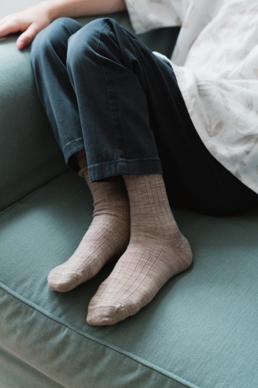 STEVEN Skarpety dziecięce MERINO WOOL prążek 130