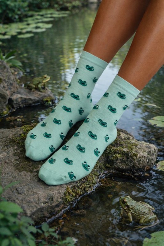 MILENA Skarpetki damskie Małe żabki 0200.233