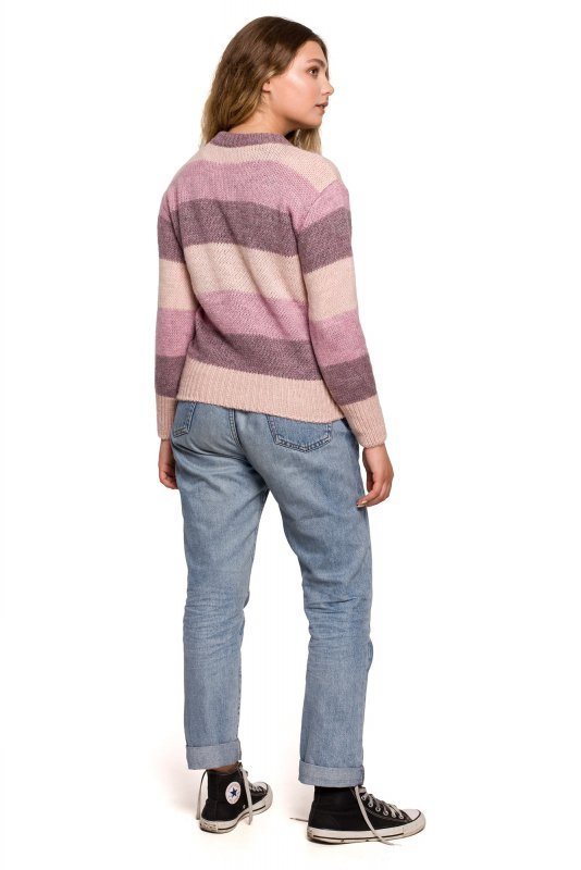 Be Knit BK071 Sweter w pasy wielokolorowe - model 3