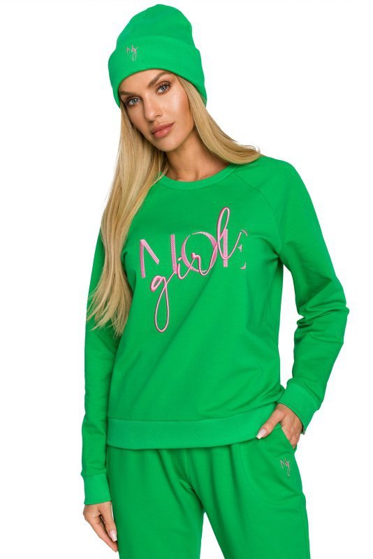 Moe M709 Czapka beanie z haftem MOE GIRL - soczysta zieleń