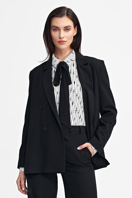 Nife Marynarka oversize, dwurzędowa - czarny - Z69