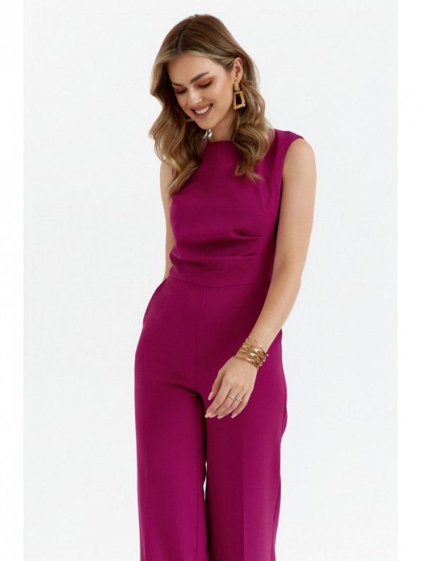 Stylove S115 Kombinezon z szerokimi nogawkami - rubinowy