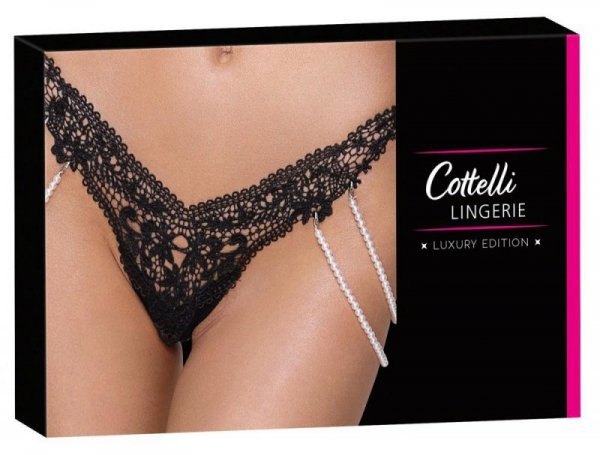 Cottelli LINGERIE String with Pearl Chains