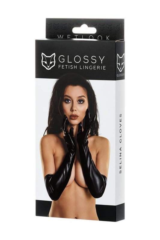 Glossy Glossy gloves SELINA - black