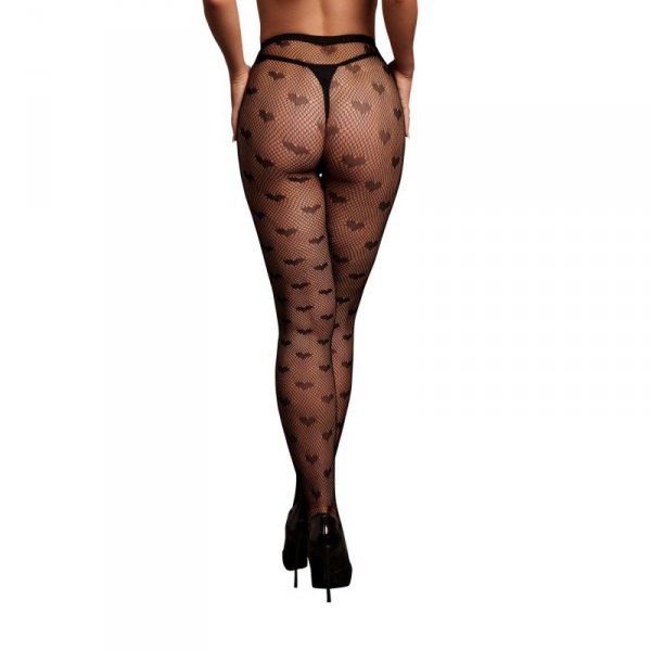 Le Désir Heart Patterned Tights - One Size - Black