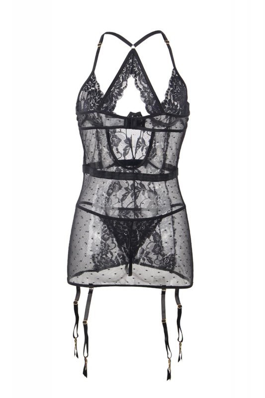 Paris Hollywood Babydoll with garter belt and thong 2XL-3XL